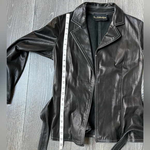 Valentina Leather Blazer Jacket made in Italy. Women’s Size 38/small brown/black - Picture 4 of 11